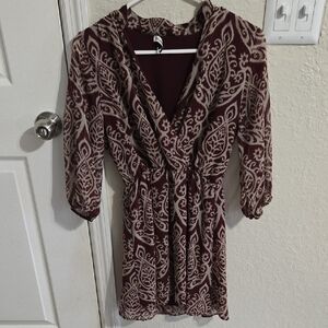 Elegant Maroon and Cream Women's Top